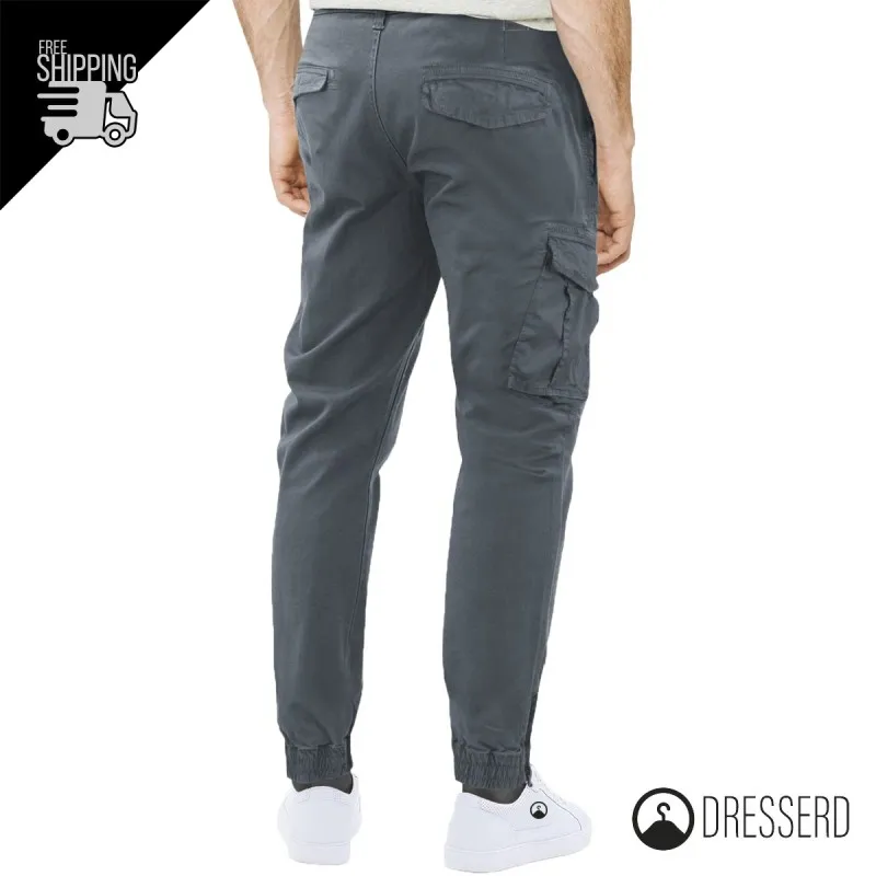 Pantalone Cargo Uomo Con Tasche laterali gamba stretta casual in cotone Slim, Pantaloni Dresserd