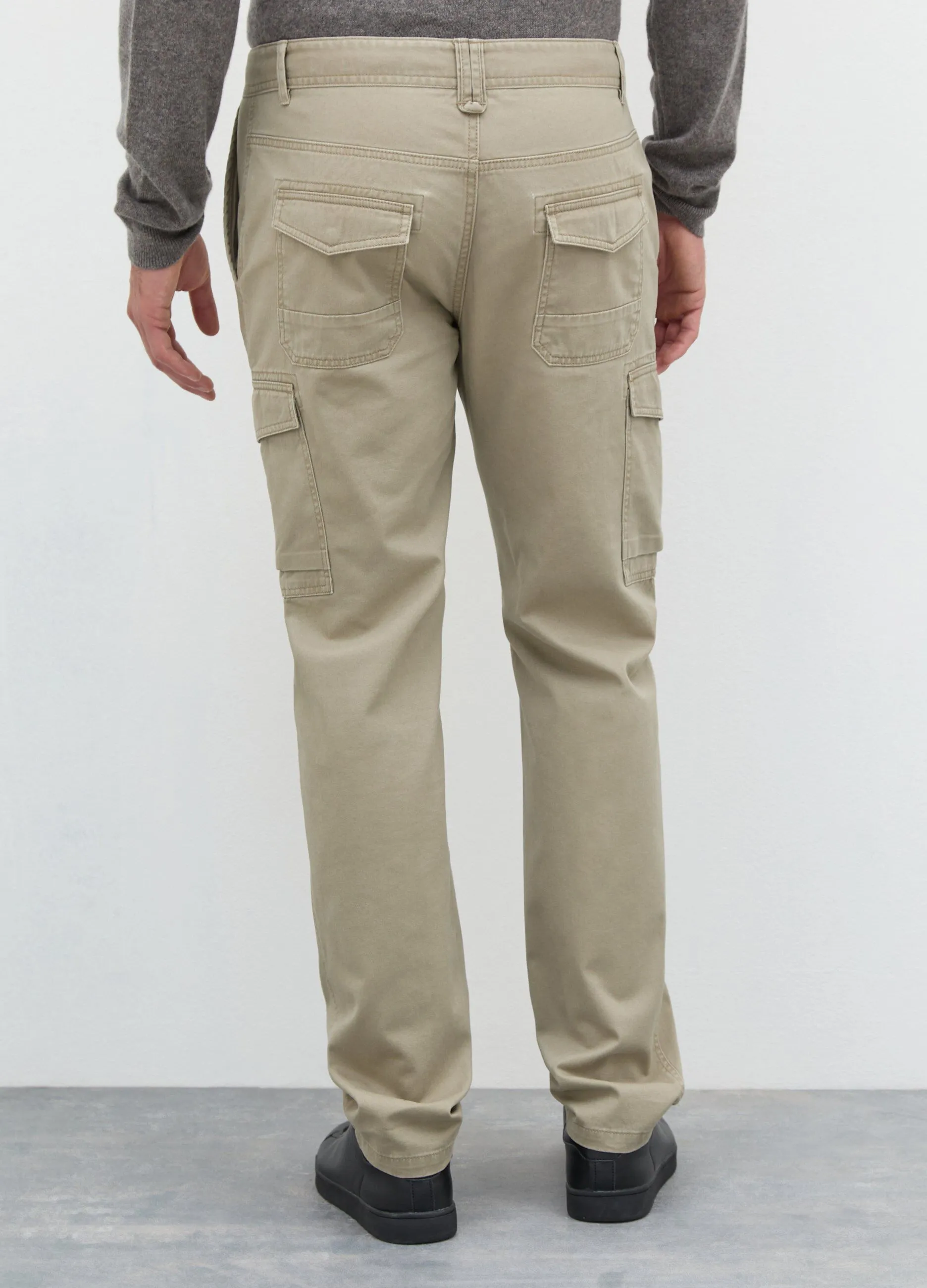 Pantaloni cargo in puro cotone uomo