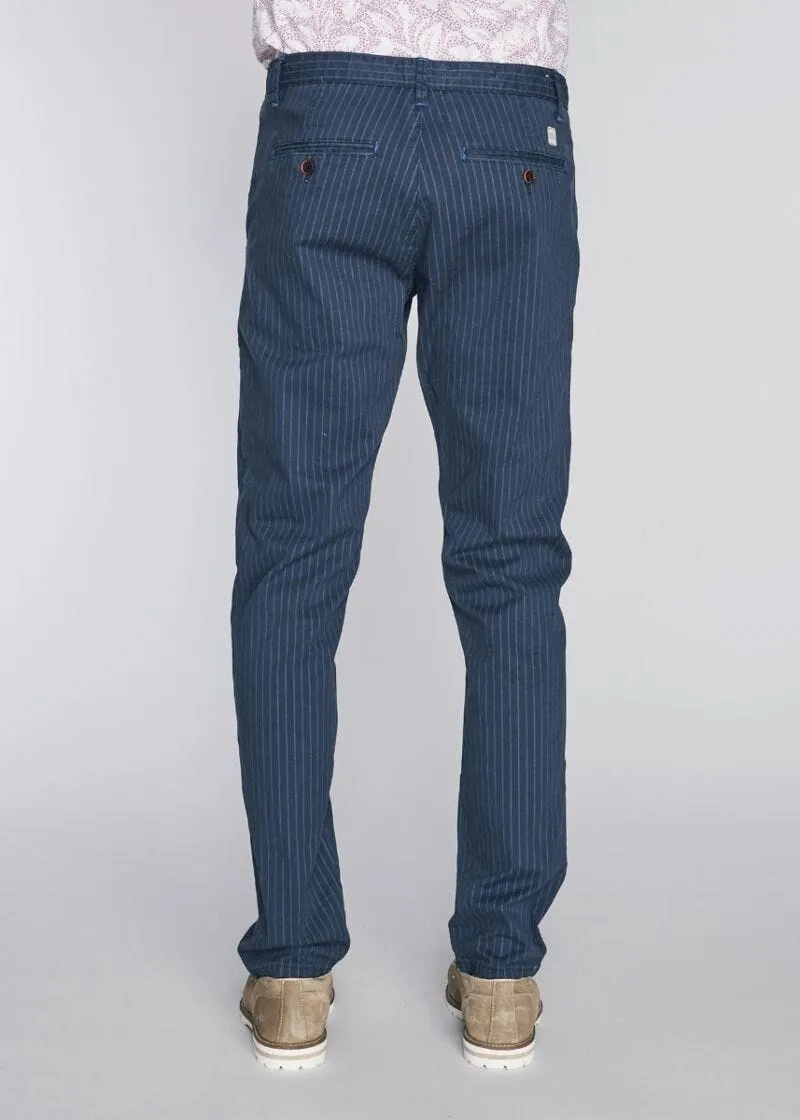 Pantaloni gessati in cotone stretch