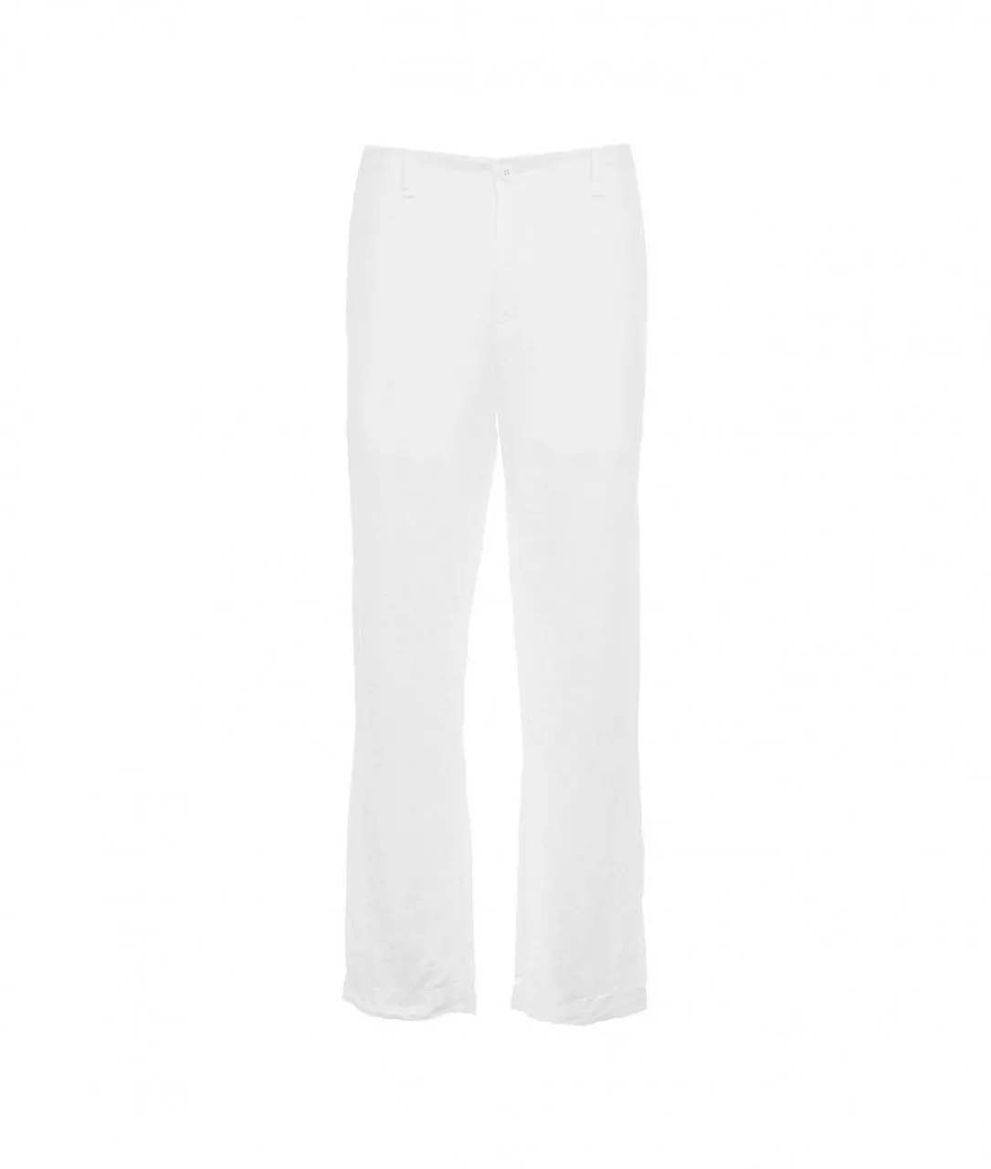 Pantaloni in lino bianco bianco