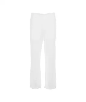 Pantaloni in lino bianco bianco