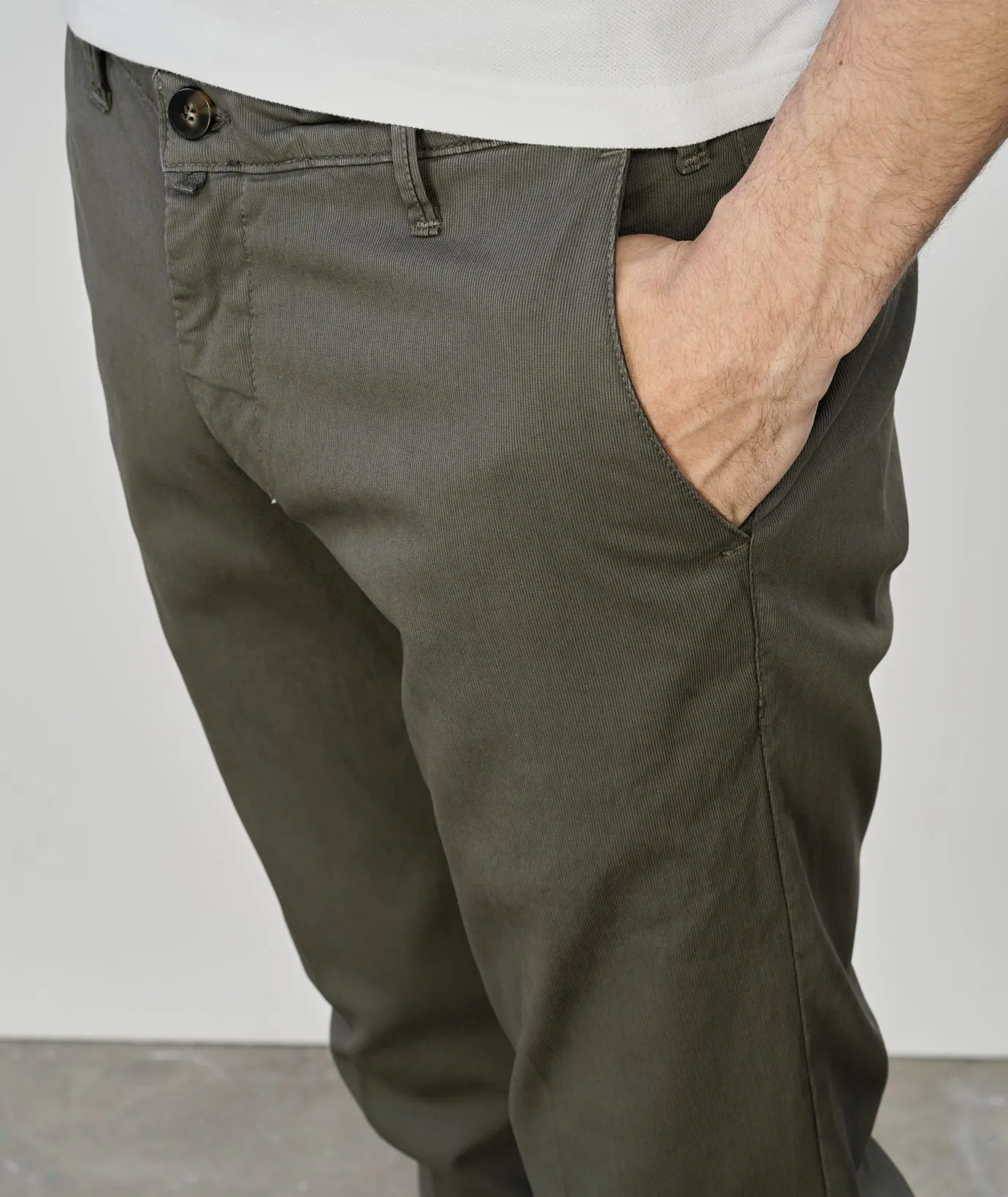 Pantaloni verde da uomo in cotone