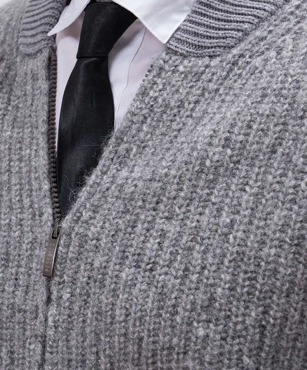 Peserico Cardigan grigio in lana e cashmere R59398F05I9470