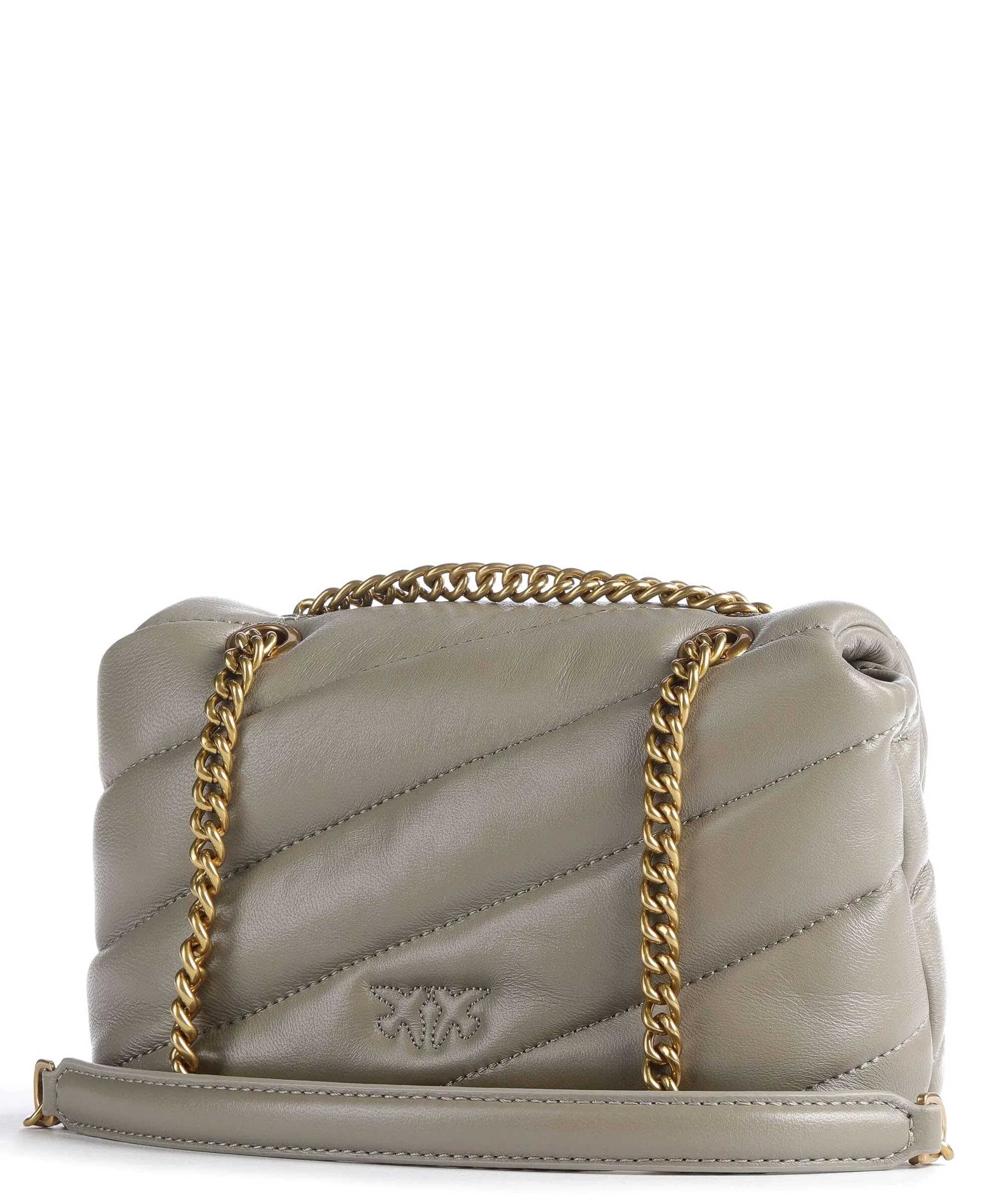  Pinko Love Puff Baby Borsa a spalla pelle di pecora taupe  