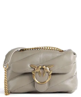  Pinko Love Puff Baby Borsa a spalla pelle di pecora taupe  