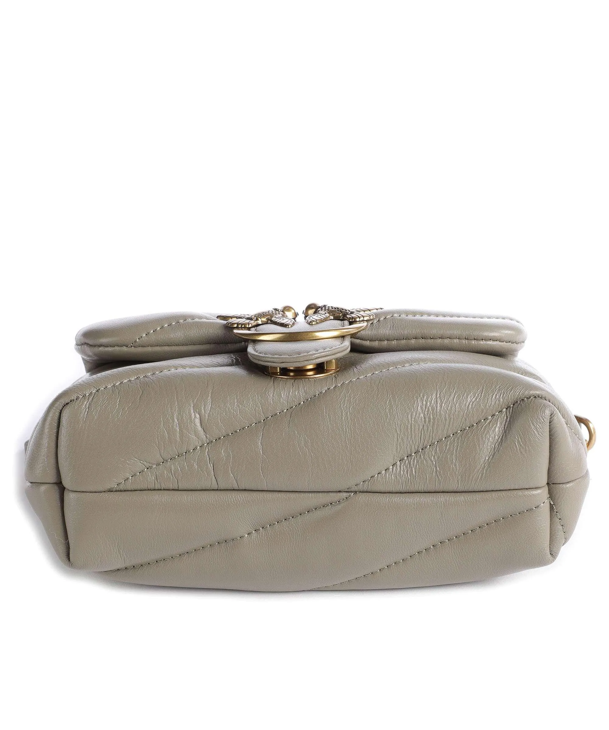  Pinko Love Puff Baby Borsa a spalla pelle di pecora taupe  