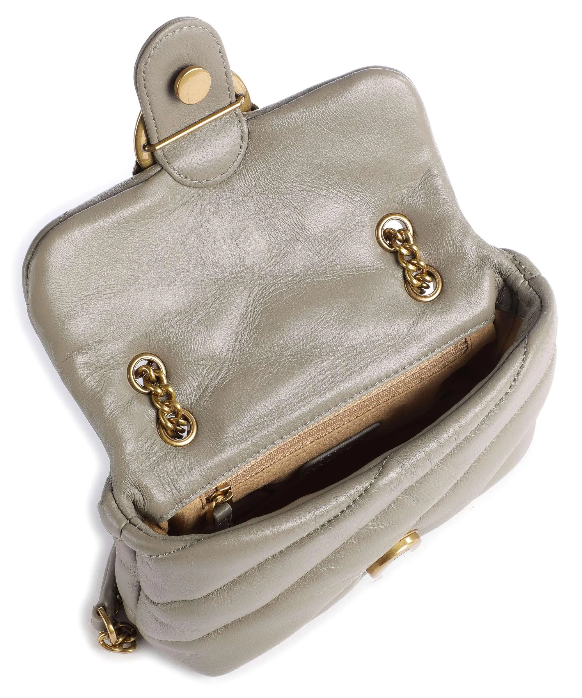  Pinko Love Puff Baby Borsa a spalla pelle di pecora taupe  