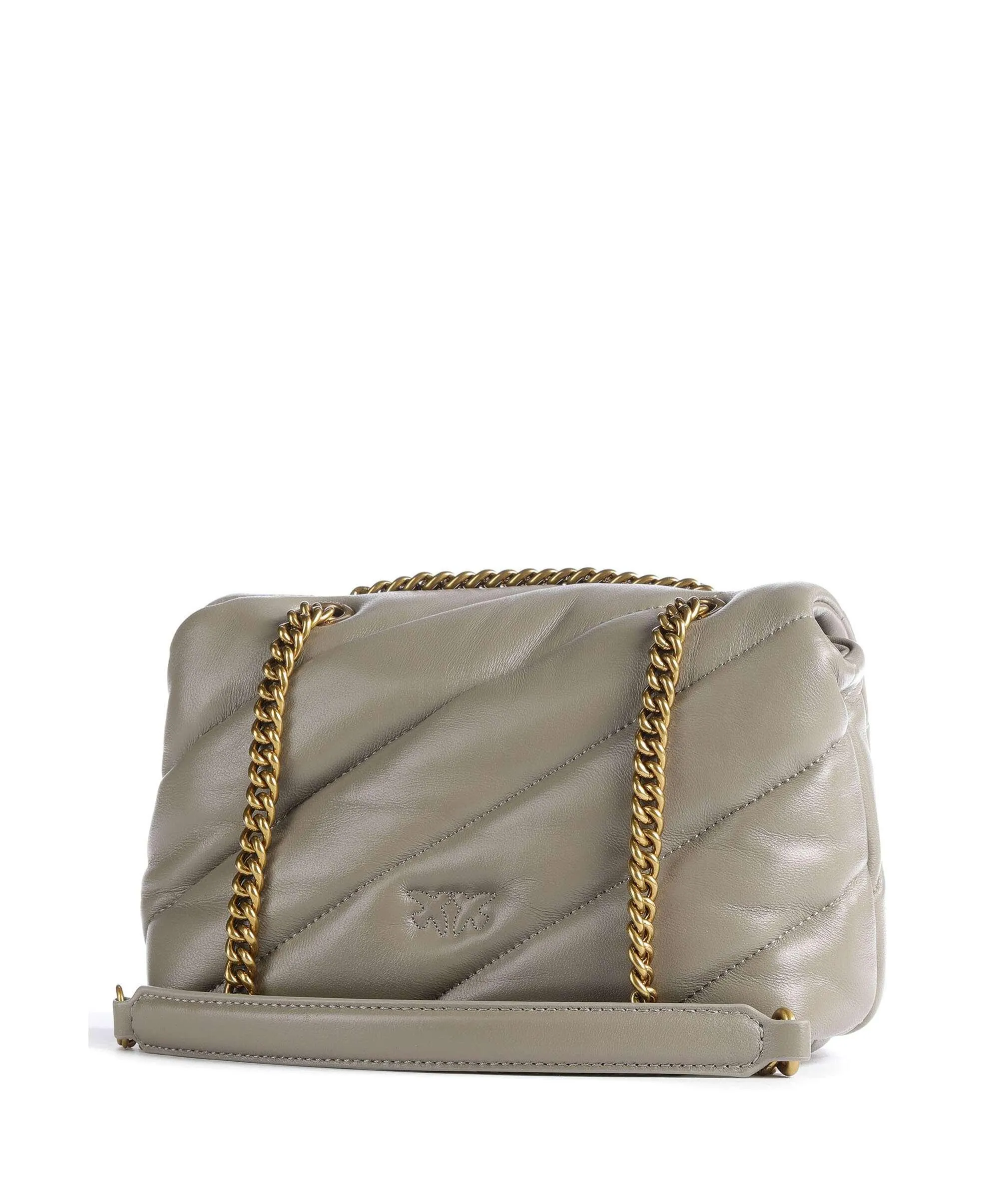  Pinko Love Puff Mini Borsa a spalla pelle di pecora taupe  