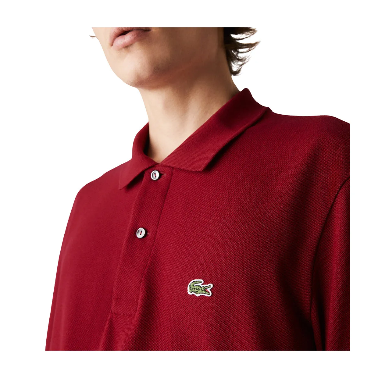 Polo Lacoste Maniche Lunghe Bordeaux