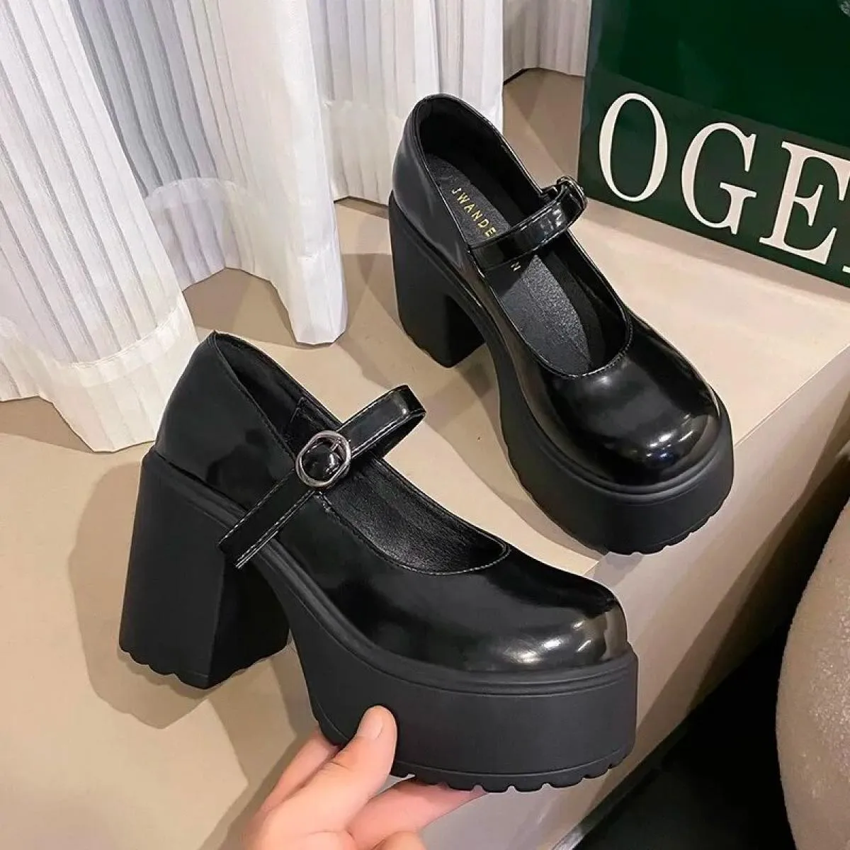 Scarpe Mary Jane con tacco gotico e plateau con tacco altissimo da donna Primavera/Autunno