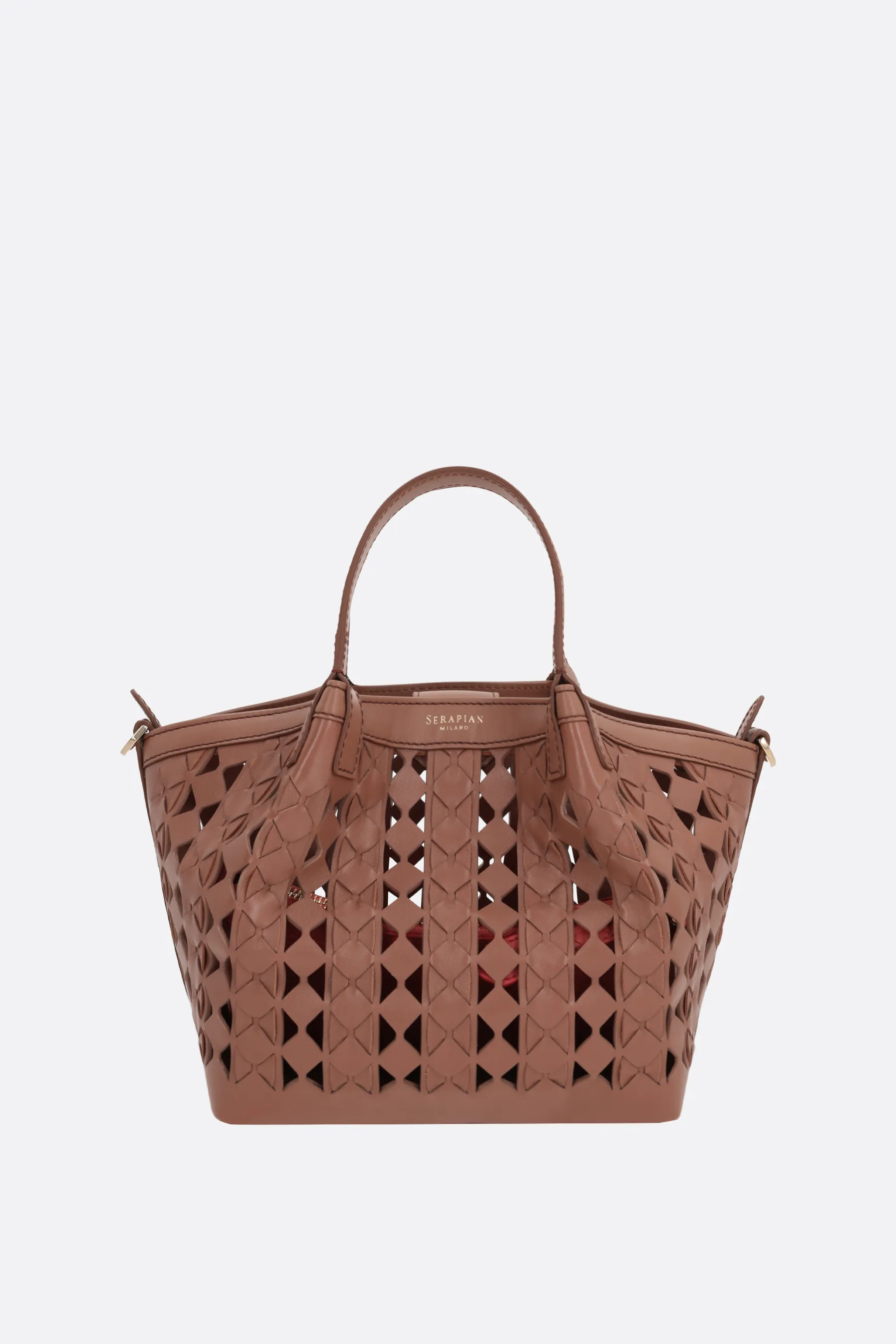  SERAPIAN borsa tote Secret mini in nappa Mosaico See Through 