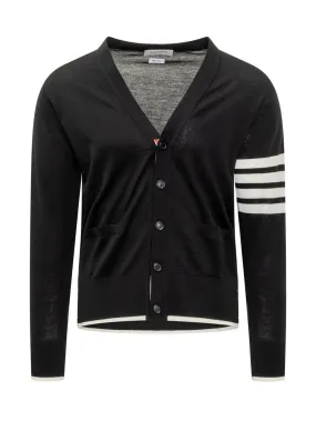 THOM BROWNE Cardigan con Logo 4-Bar  