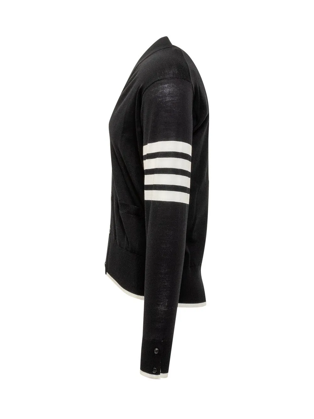 THOM BROWNE Cardigan con Logo 4-Bar  