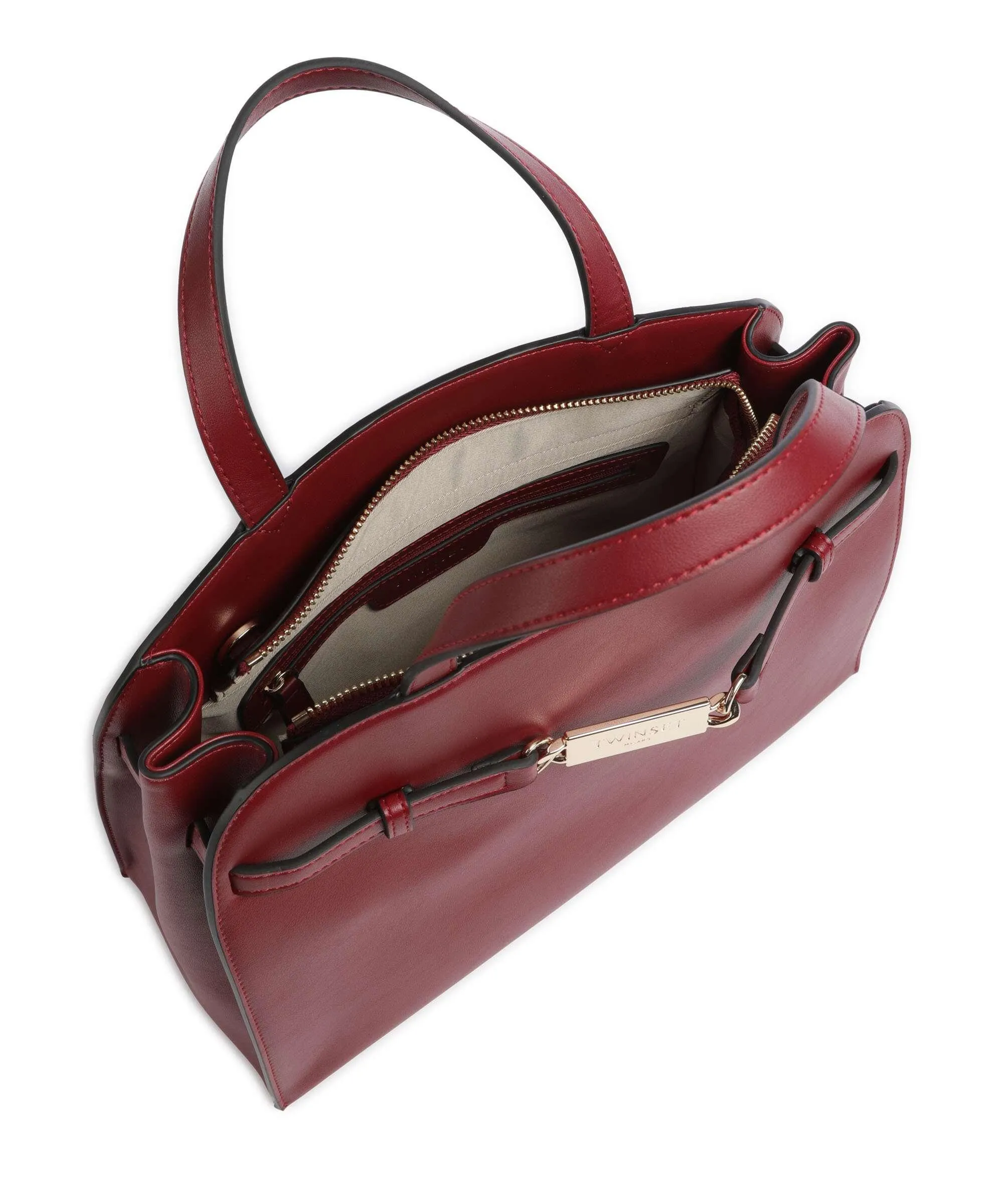  Twinset Borsa a mano pelle sintetica rosso scuro  