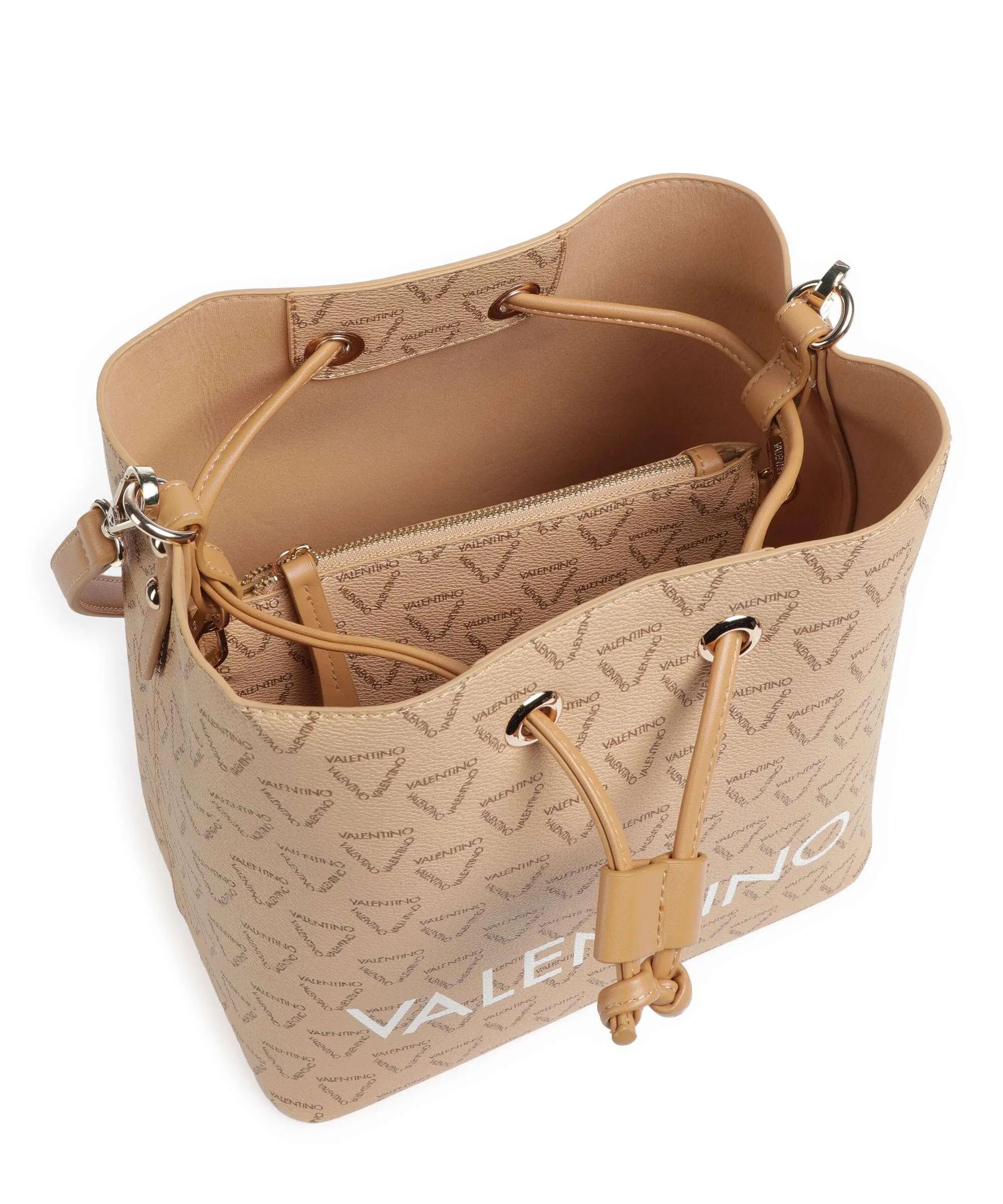  Valentino Bags Liuto Borsa a secchiello pelle sintetica beige  