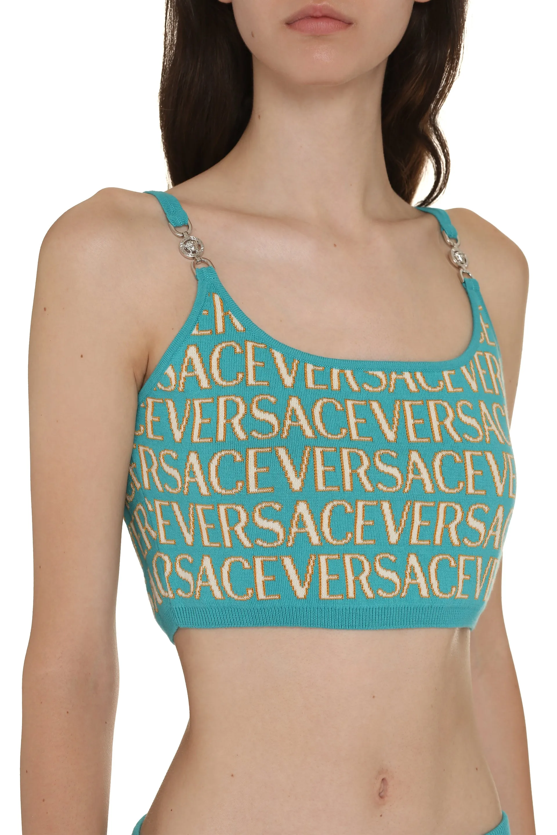 Versace Top in maglia jacquard